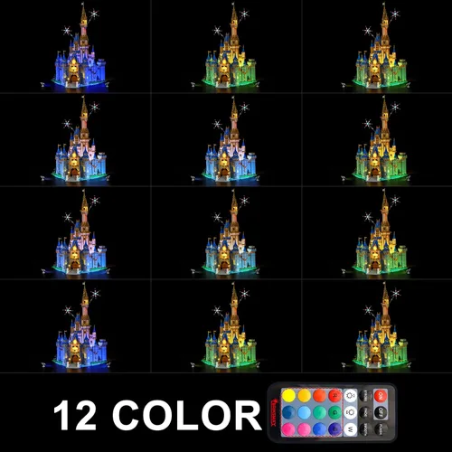 Vista 5 de BRIKSMAX Kit de iluminación LED para LEGO-43222 Disney Castle (versión de control remoto), compatible con el modelo de bloques de construcción