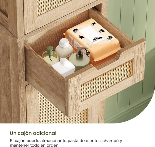 Vista 6 de Iwell 66.9" Tall Bathroom Storage Cabinet with 2 Doors & 1 Drawer