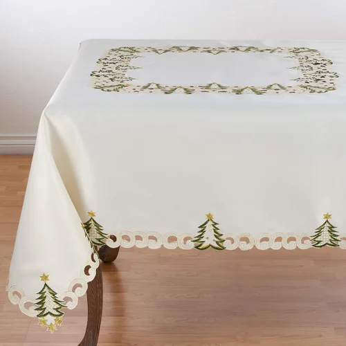 Vista 8 de SARO LIFESTYLE QX227.I1420B Pandoro Collection - Manteles individuales con árbol de Navidad (juego de 4 unidades), 14 x 20 pulgadas, color marfil