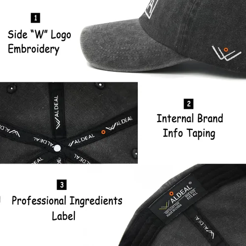 Vista 3 de Waldeal Sombrero de padre para perro, regalos para papá de perro, amante de las mascotas, gorra de béisbol ajustable de algodón desgastado