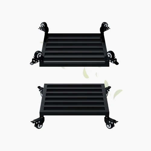Vista 12 de Zhongma Paquete de 2 cajas cuadradas de 12 x 12 x 3.5 pulgadas de alto con ruedas, totalmente montado, construcción resistente, capacidad de 300