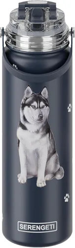 Vista 32 de SERENGETI Botella de Agua de 24 Oz de Acero Inoxidable con Tapa a Prueba de Derrames - Termo de agua de doble pared con aislamiento al vacío PERRO