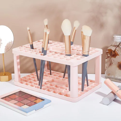 Vista 5 de AHandMaker Organizador de pinceles de pintura, soporte de plástico de 71 agujeros para brochas de maquillaje, artistas y cosméticos, herramientas