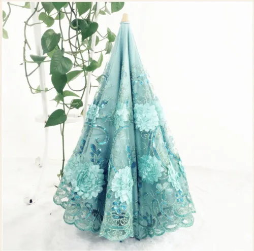 Vista 4 de Honeystore Sombrilla bordada con flor 3D plegable UV con encaje clásico