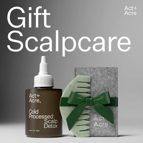 Vista 2 de Act+ Acre Herramienta de cuero cabelludo Gua Sha – Peine de mano de dientes anchos – Herramienta perfecta de masajeador de piedra natural – Estimula