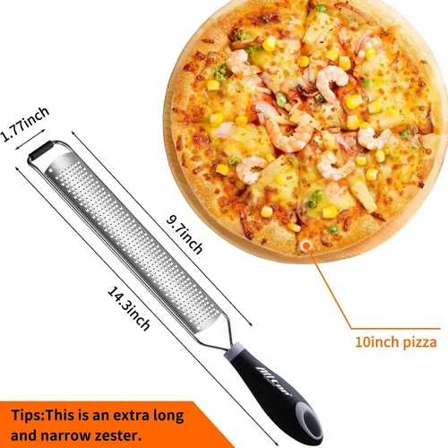 Vista 2 de ALLTOP Zester de limón, rallador de alimentos de acero inoxidable de mano, herramienta de cocina profesional para queso, parmesano, verduras