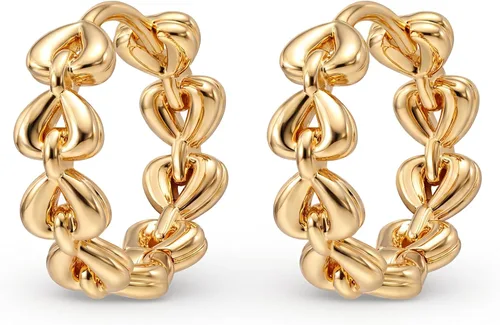 Vista 11 de VACRONA - Aretes tipo arracada de aro para mujer, chapados en oro de 14 quilates, diseño de Huggie 8 Cola de serpiente