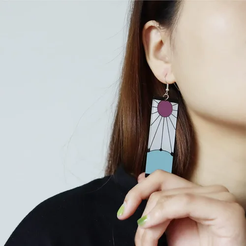 Vista 4 de Tanjiro - Pendientes colgantes para mujer, anime cosplay para hombres, Kimetsu No Yaiba, anime cosplay, regalo de Navidad para niñas, Acrílico, otro