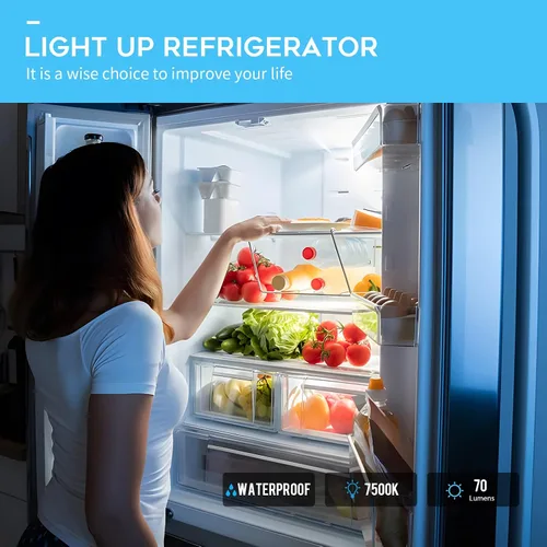 Vista 5 de Bombilla de repuesto para refrigerador WR55X11132 compatible con WR55X25754 WR55X26486 WR55X30602 EAP12172918 4590213 AP6261806 PS12172918, cubierta
