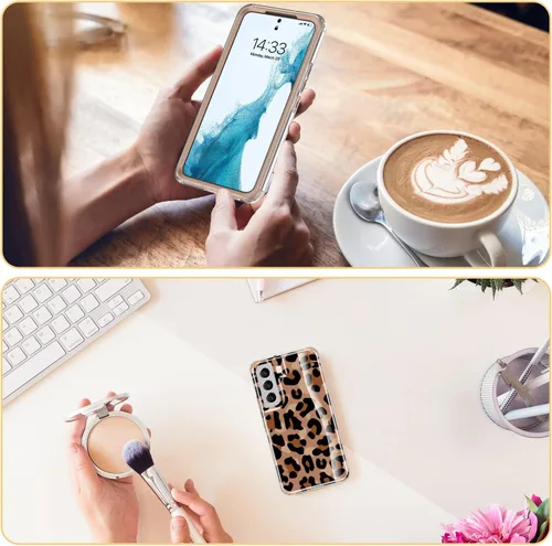 Vista 7 de ESDOT Funda para Samsung Galaxy S22 Plus, grado militar, prueba de caída de 21 pies, resistente con diseños de moda para mujeres y niñas, funda