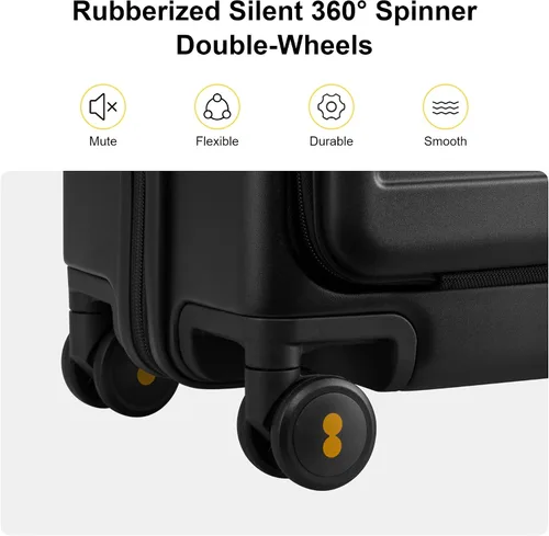 Vista 5 de LEVEL8 Road Runner - Maleta de mano con compartimento, maleta ligera de 20 pulgadas con ruedas aprobada por aerolíneas, equipaje a cuadros