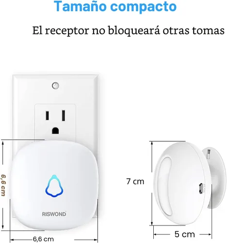 Vista 6 de Timbre de puerta con sensor de movimiento inalámbrico: timbre de entrada de negocios, detector de movimiento para interiores zumbador
