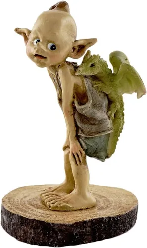 Vista 9 de Top Collection - Estatua miniatura para jardín de hadas y terrario Poco hada bostezando