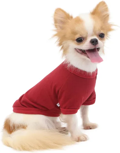 Vista 11 de LOPHIPETS Camiseta de perro 100% algodón para perros pequeños Taza de té Chihuahua Yorkie Ropa para cachorros - Azul/XXS