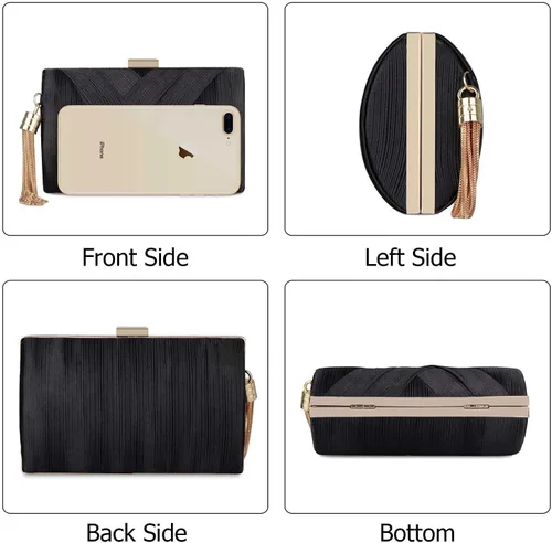 Vista 5 de Bolsos de noche con borlas para mujer, para bodas, bailes, salidas nocturnas, fiestas