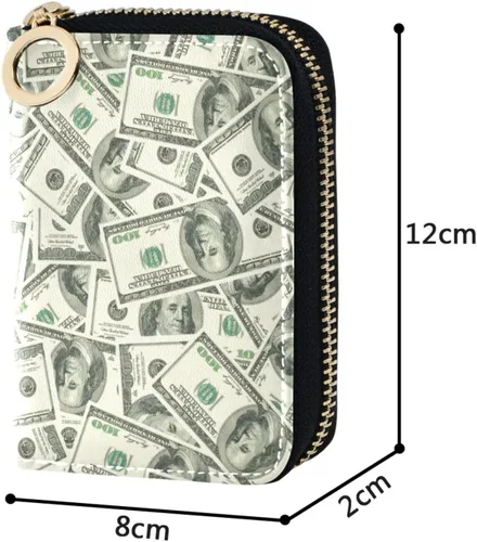 Vista 4 de Sletend Tarjetero RFID de cuero con cremallera para tarjetas de crédito para mujeres y niñas, Color #02, Classic