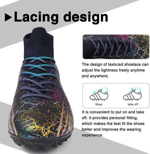 Vista 5 de CBUSTER Zapatos de fútbol al aire libre para hombre y mujer tacos de fútbol para niño grande AGTF