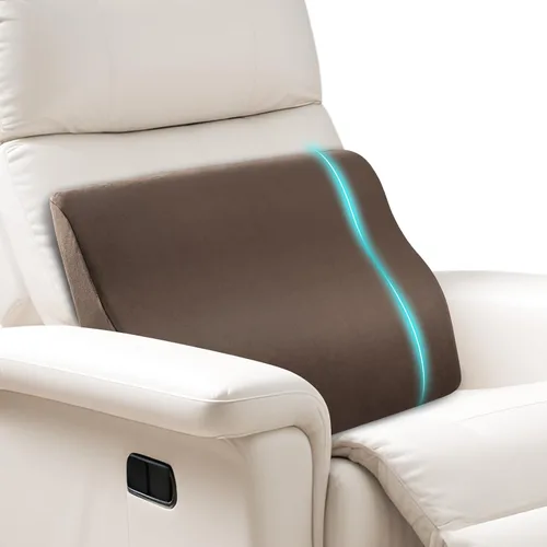 Vista 10 de Almohada de apoyo lumbar para reclinable, cojín grande de espuma viscoelástica para sofá y silla de juegos, almohada ergonómica para respaldo