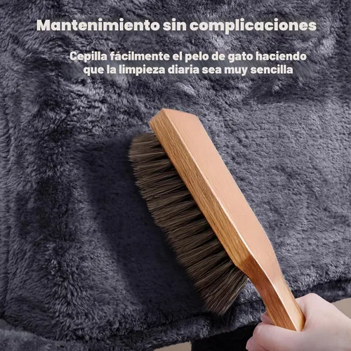 Vista 7 de Yaheetech Árbol para gatos de 54 pulgadas, torre para gatos de varios niveles con espaciosa percha de orejas de gatito, 2 cuevas acogedoras, postes