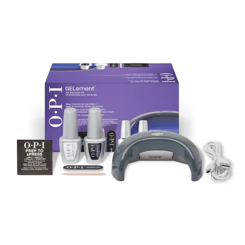 Vista 39 de OPI GELement LED Cure Gel Nail Polish System DIY Salon Quality Assorted Colors, Base & Top Coat LED Curing Lamp Starter Kit + Prep Supplies