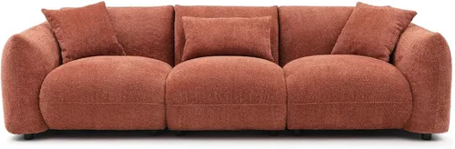 Vista 5 de WILLIAMSPACE Sofá seccional de 102.36 pulgadas para sala de estar, sofá moderno tapizado con respaldo de nube Boucle con 3 almohadas, sofá boucle