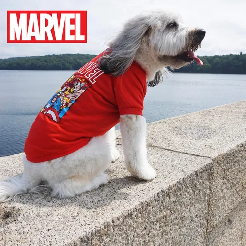 Vista 5 de Marvel Comics para mascotas - Arnés de Capitán América para perros, tamaño grande El mejor arnés de Avengers Infinity War para todos los perros