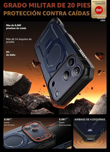 Vista 3 de SUPCASE Funda para iPhone 17 Pro Max (UBGrip Pro), [protector de pantalla de vidrio templado integrado y soporte] [cubierta de control de cámara]