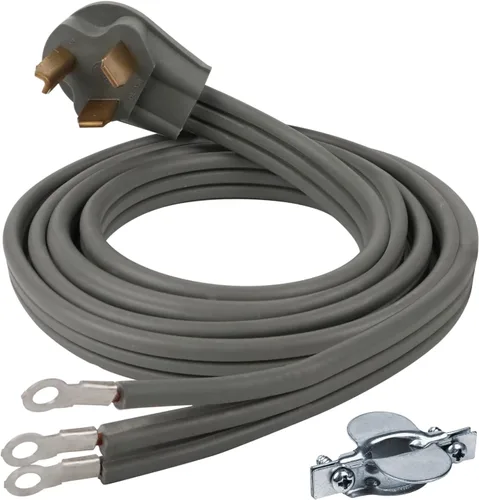 Vista 12 de Cable de secado de 3 puntas, 4 pies SRDT 10/3, cable de alimentación de extensión de electrodomésticos de 30 amperios, NEMA 10-30, negro