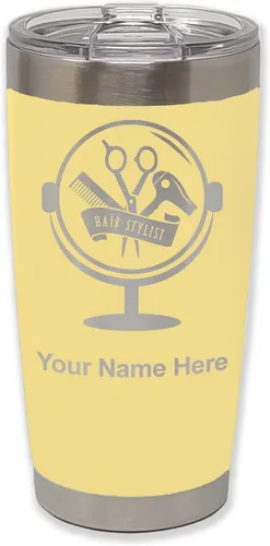 Vista 13 de LaserGram Taza de 20 onzas con aislamiento al vacío, para estilista de cabello, con grabado personalizado incluido (negro) Engraved Gift for Hair