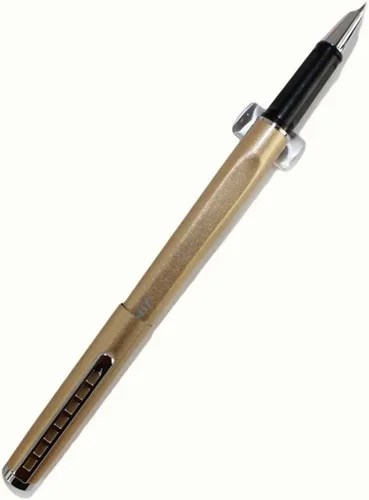 Vista 3 de Gullor Elegante pluma estilográfica dorada Jinhao 699 con punta fina con convertidor de tinta Push Tyle