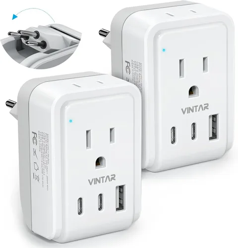 Vista 14 de VINTAR Adaptador tipo M para Sudáfrica, paquete de 2 enchufes plegables
