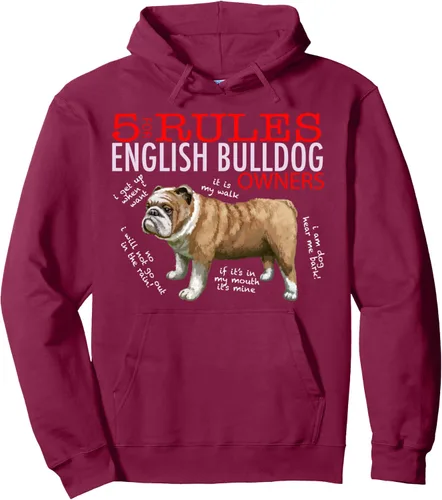 Vista 8 de 5 Reglas para los propietarios de bulldog inglés Sudadera con capucha Negro