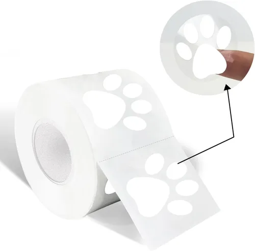 Vista 15 de Calcomanías de Huellas de Patas de Oso, Calcomanías Redondas Transparentes de 1.5" con Línea de Perforación (500 PCS, Naranja)