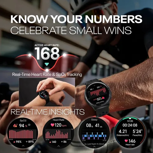 Vista 3 de Reebok Pulse - Reloj inteligente con GPS, rastreador de fitness con monitor de ritmo cardíaco, 10 días de duración de batería, resistente al agua
