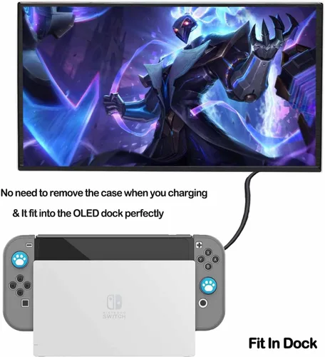 Vista 5 de GUTIAL Funda acoplable para Nintendo Switch OLED modelo 2021 - Bonita funda protectora para Nintendo Switch OLED de 7 pulgadas y controlador Joy-Con