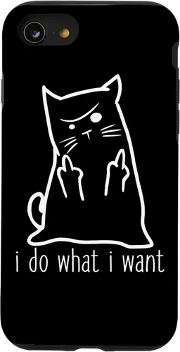 Vista 18 de I Do What I Want Rude Kitty Flipping Bird Middle Finger Gift Case for iPhone 17
