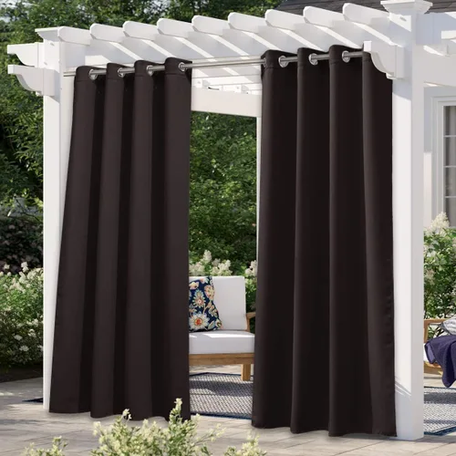 Vista 158 de NICETOWN Cortina para Exteriores para Patio Impermeable de 84 Pulgadas de Ancho, Aislamiento Térmico con Ojales Antioxidantes Bloqueo UV Cortina