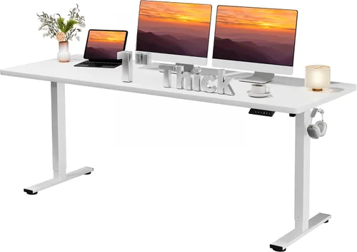 Vista 15 de Escritorio de pie grande ajustable con motor dual de 79 x 31 Blanco