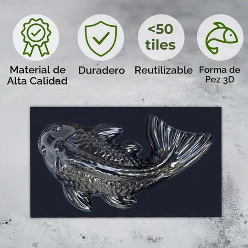 Vista 5 de Moldes de cemento para peces 3D, plástico ABS de 0.079 in, molde de hormigón a escala de pescado, decoración de piedra de pez, molde de plástico