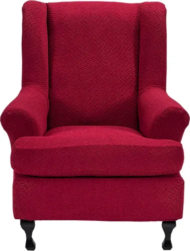 Vista 46 de CRFATOP 2 fundas elásticas para silla con respaldo de alas de mariposa, fundas de tela de elastano con respaldo de ala, fundas para sillón con parte
