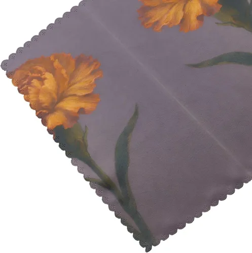Vista 5 de Rectangular Placemats Set of 4, Heat Resistant Dusk Carnation Printed Kitchen Dining Table Mats