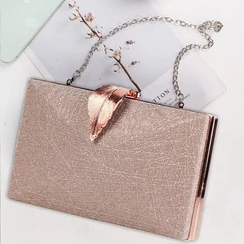 Vista 6 de Monederos pequeños para mujer, bolso de noche con cierre abatible estilo hoja, bolso de boda nupcial