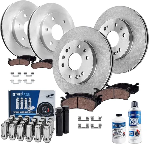 Vista 30 de Detroit Axle - Rotores de freno para Jeep Compass 2015-2022 Renegade 2016-2022 Fiat 500X 2016-2022, 2018, 2019, 2020, 2021. Reemplazo de rotores