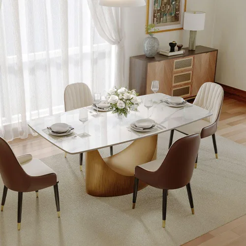 Vista 10 de POVISON Mesa de Comedor Moderna Hobart de 63" para 4, Mesa de Comedor Rectangular de Servicio Pesado Negro Mate, Superficie de Mesa de Comedor