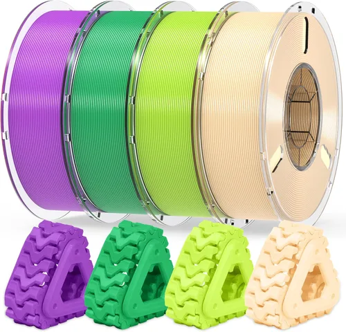 Vista 28 de Silk Rainbow 3D Printer Filament 1.75mm Multi-Color PLA Filament Fast Color Change Candy Color 3D Printing Filament, 1kg Spool Color caramelo