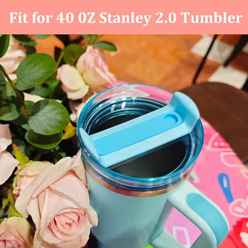 Vista 5 de Reemplazo de la tapa del vaso de 40 onzas compatible con la taza Paquete de 2 tapas de vaso transparentes sin BPA, accesorio superior de repuesto