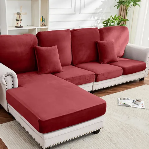 Vista 74 de Funda para Sofá de Terciopelo Elástico Funda de Cojín de Sofá 1 Pieza - Funda Elástica Lavable para Asiento o Respaldo, Fundas de Asiento para Sofás