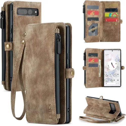 Vista 9 de JGY - Funda para Pixel 6A, Google Pixel 6A de piel de gamuza con cremallera y correa de cordón, Pixel 6A, monedero, cartera magnética para mujer