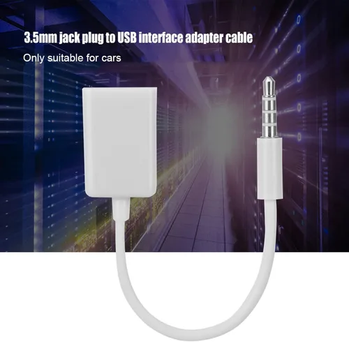 Vista 2 de Plplaaoo Conector macho de 0.138 in a USB hembra AUX Cable convertidor de cable de audio, adaptador de audio USB a auxiliar para conexión de audio