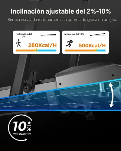 Vista 2 de Acezoe Caminadora Walking Pad con Inclinación, 2 en 1 Caminadoras Plegables para Casa Oficina Pequeña, 300lbs Caminadora Portátil Compacta Bajo